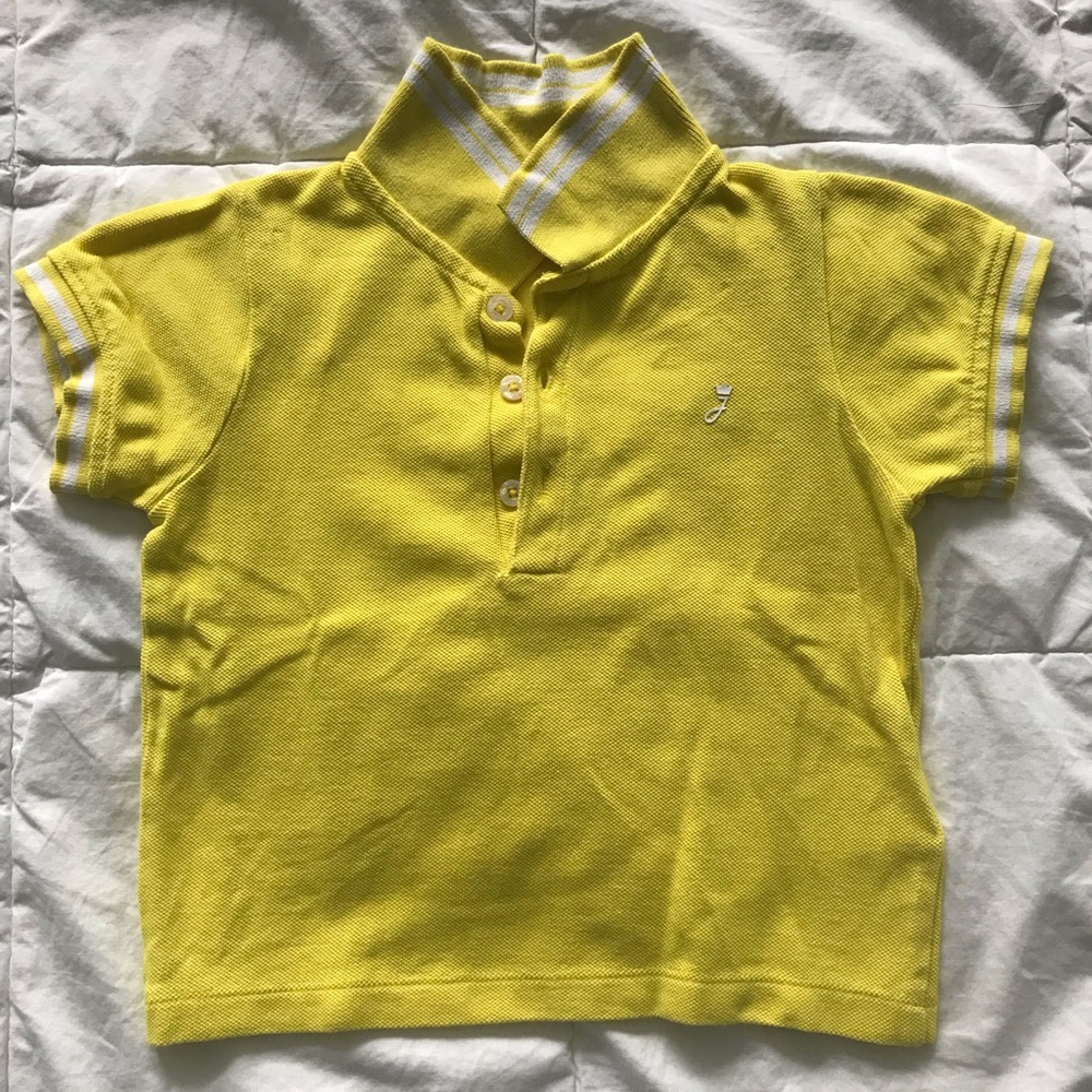 Darling Jacadi Paris bright yellow polo shirt for baby boy size 24 months
